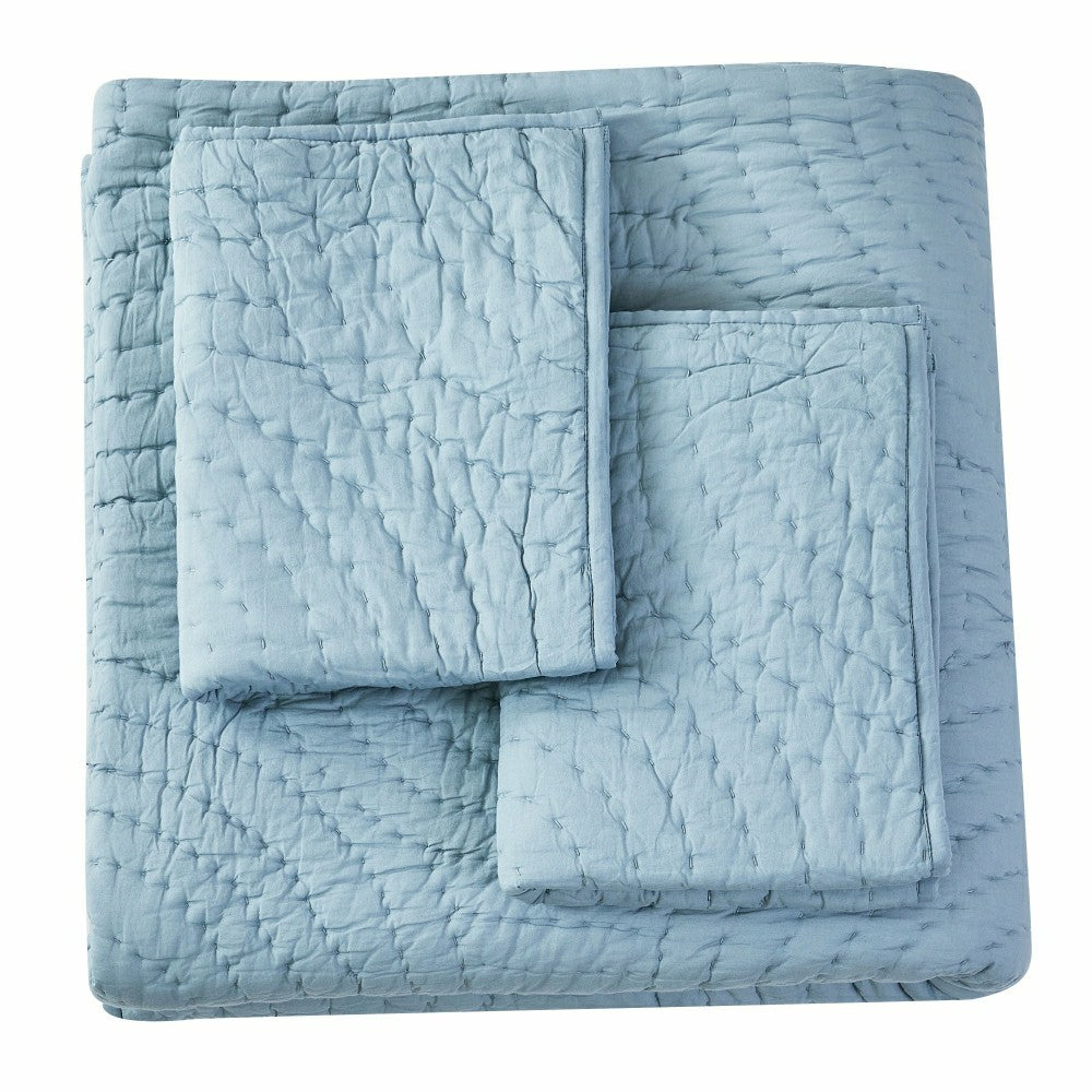 Plow & Hearth Halo Cotton Voile Hand Stitched Quilt Set