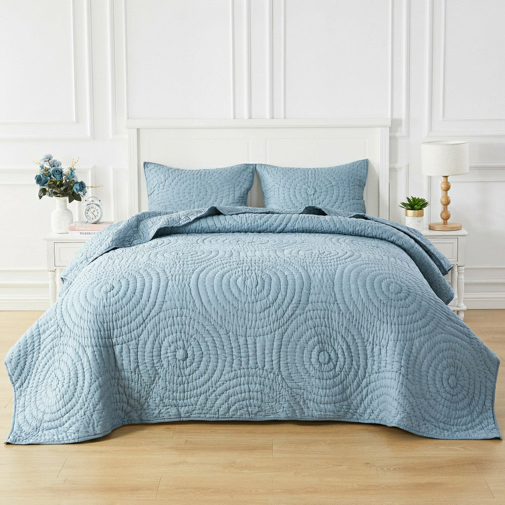 Plow & Hearth Halo Cotton Voile Hand Stitched Quilt Set