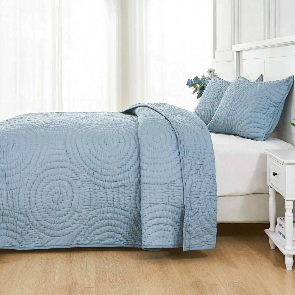 Plow & Hearth Halo Cotton Voile Hand Stitched Quilt Set
