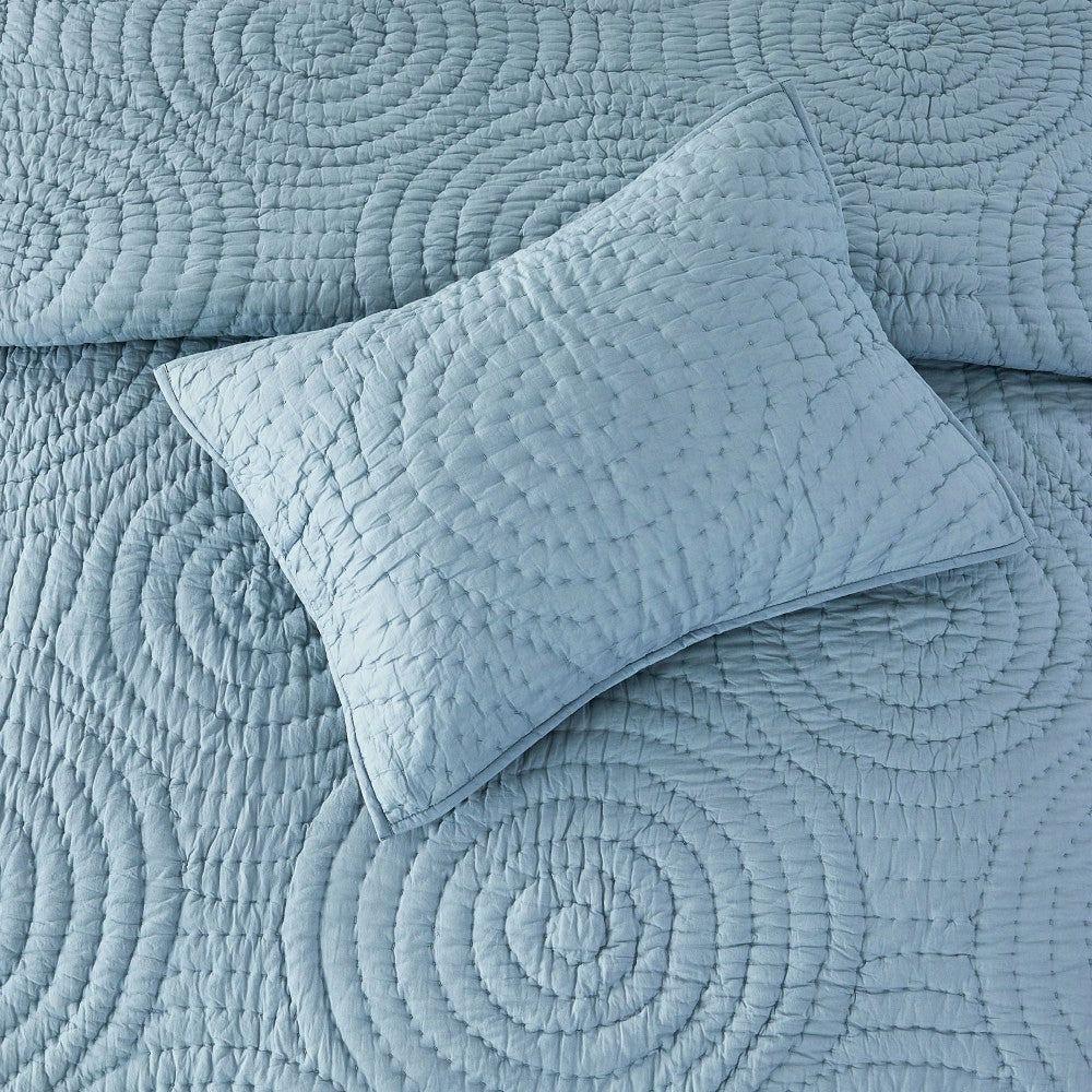 Plow & Hearth Halo Cotton Voile Hand Stitched Quilt Set