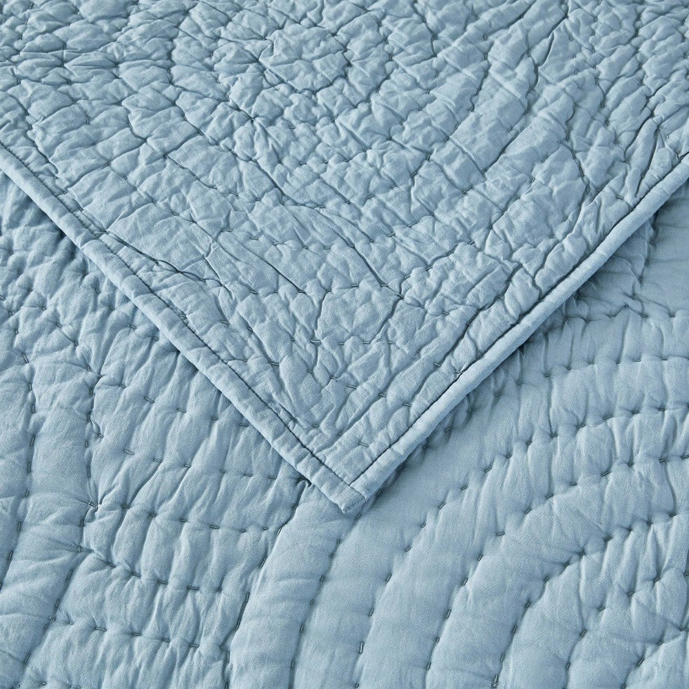 Plow & Hearth Halo Cotton Voile Hand Stitched Quilt Set