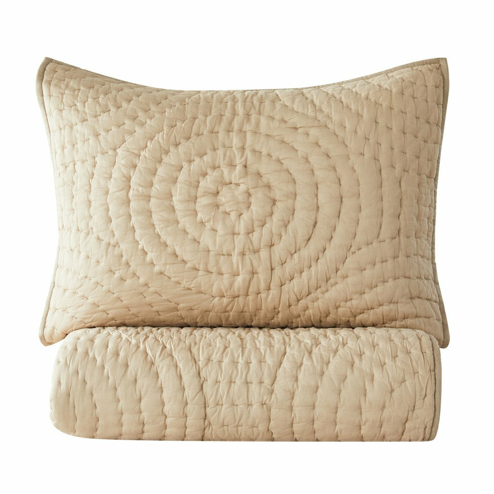 Plow & Hearth Halo Cotton Voile Hand Stitched Quilt Set