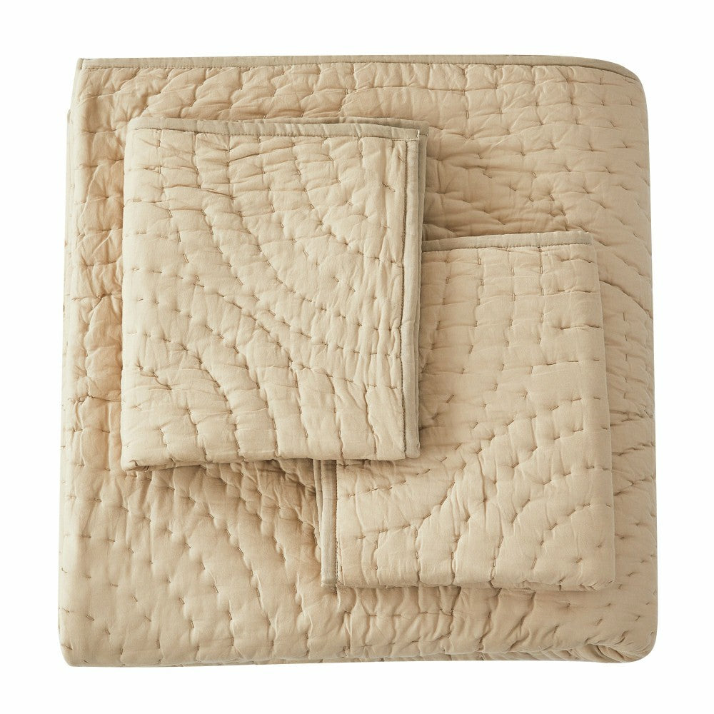 Plow & Hearth Halo Cotton Voile Hand Stitched Quilt Set