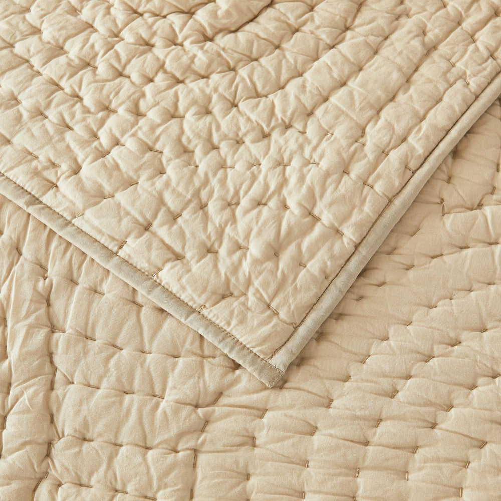 Plow & Hearth Halo Cotton Voile Hand Stitched Quilt Set
