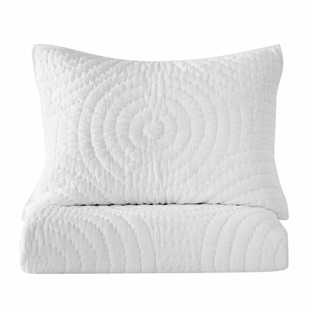 Plow & Hearth Halo Cotton Voile Hand Stitched Quilt Set