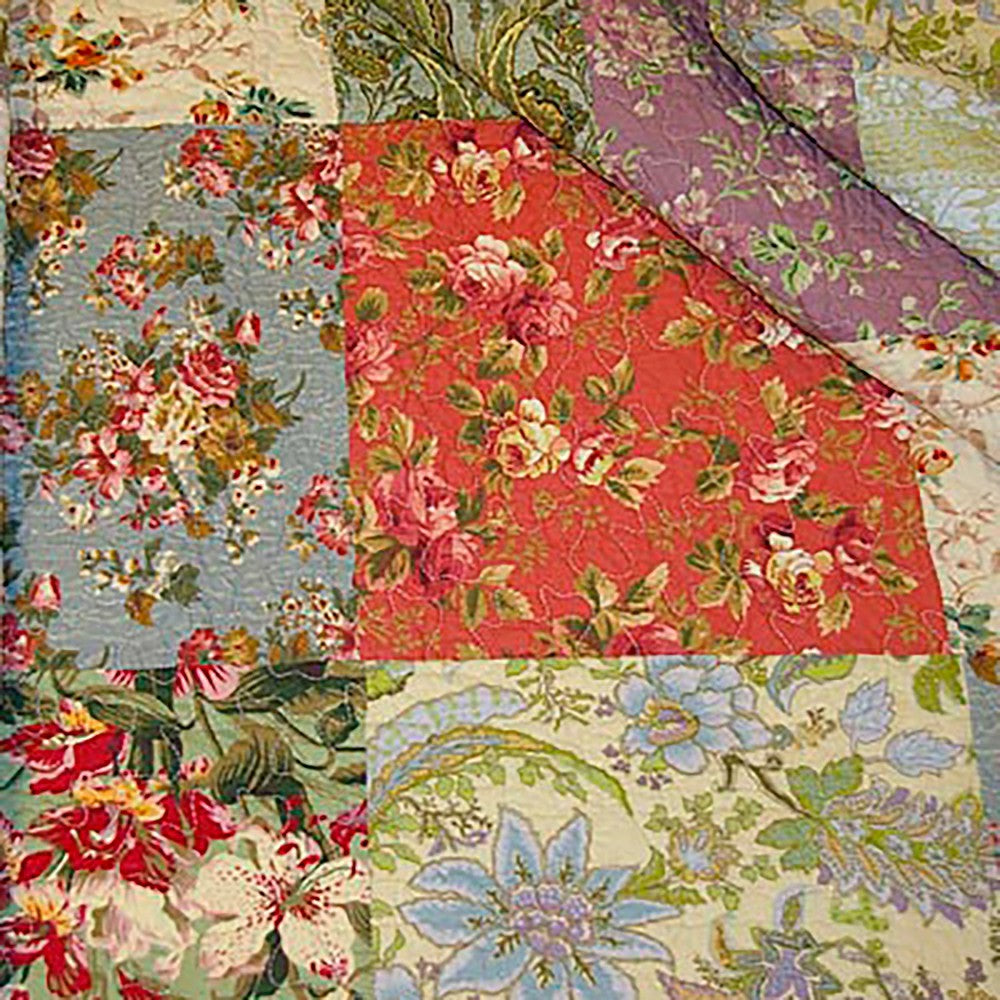 Plow & Hearth Wildflower Patchwork Bedspread