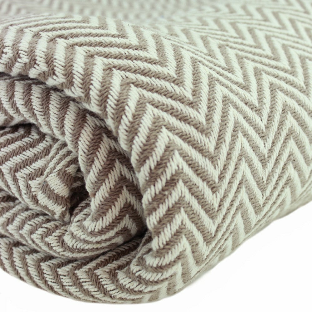 Plow & Hearth Herringbone Cotton Blanket
