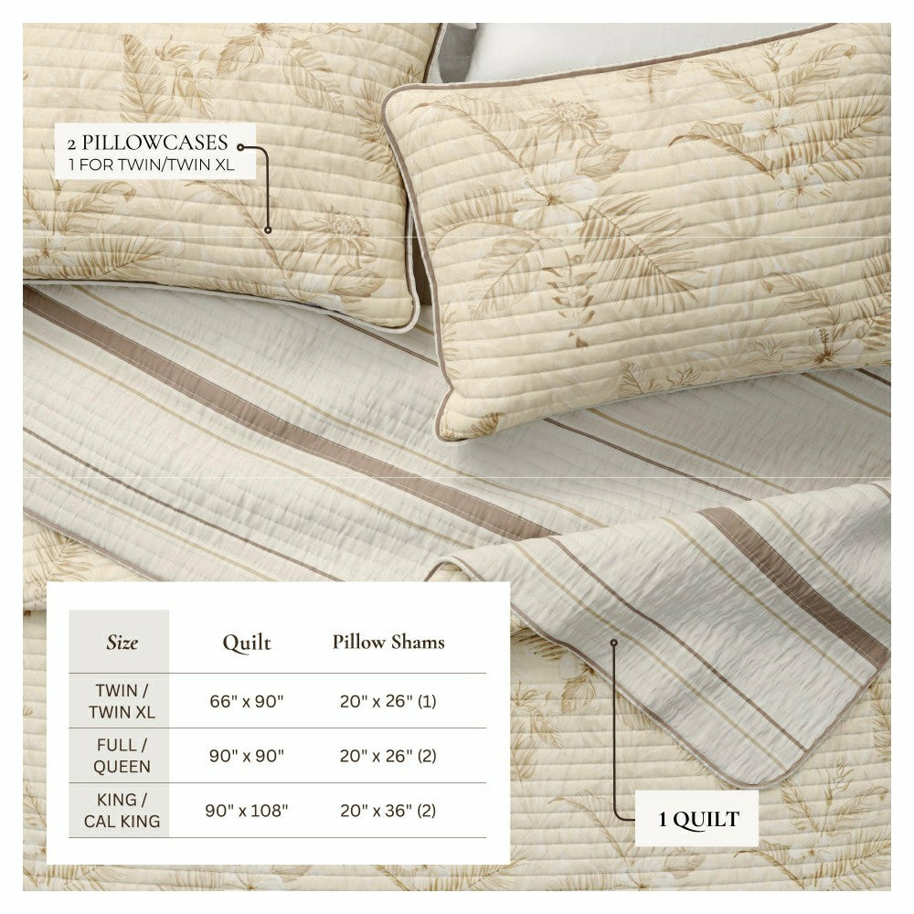 Plow & Hearth Mendocino Floral Printed Cotton Quilt Set