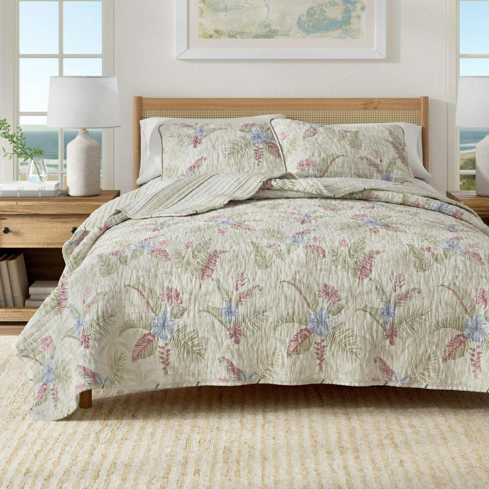Plow & Hearth Mendocino Floral Printed Cotton Quilt Set