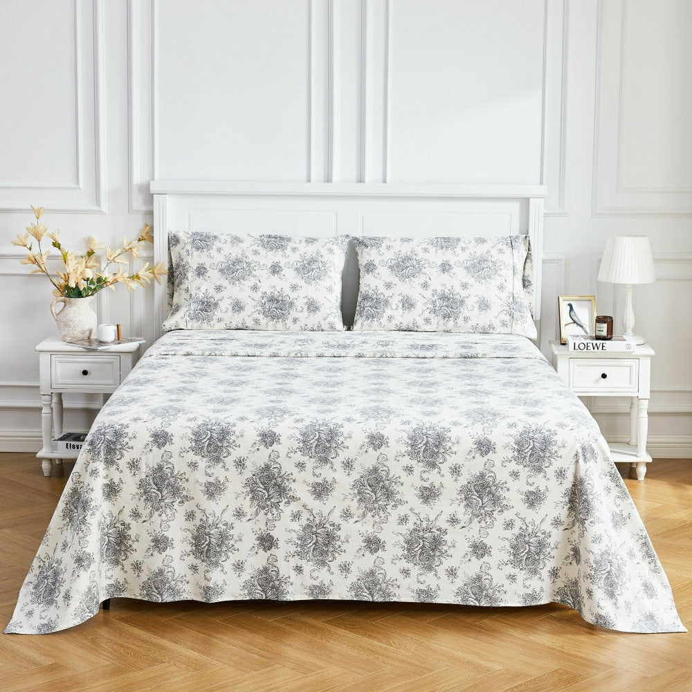 Plow & Hearth Petit Toile Flannel Sheet Sets
