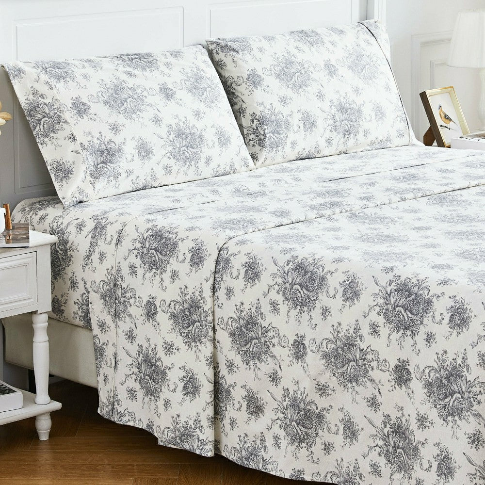 Plow & Hearth Petit Toile Flannel Sheet Sets