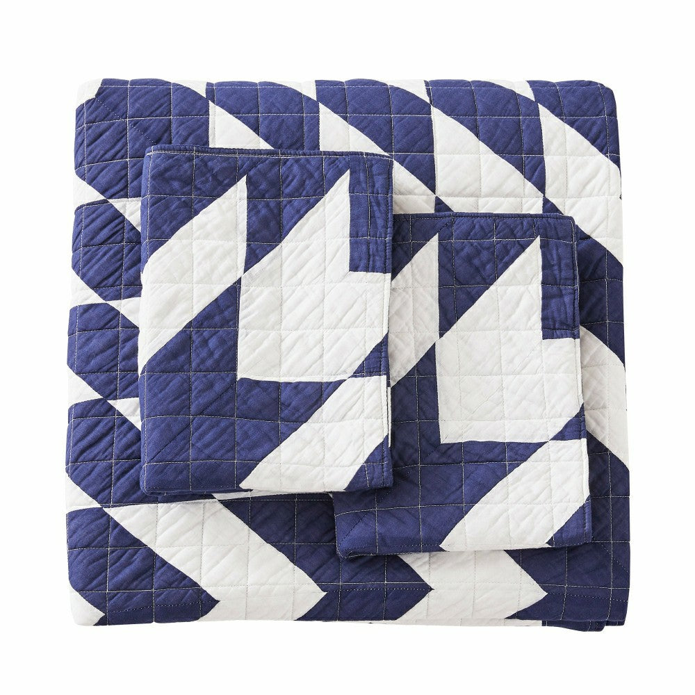 Plow & Hearth Star Patch Patchwork Cotton Quilt Set