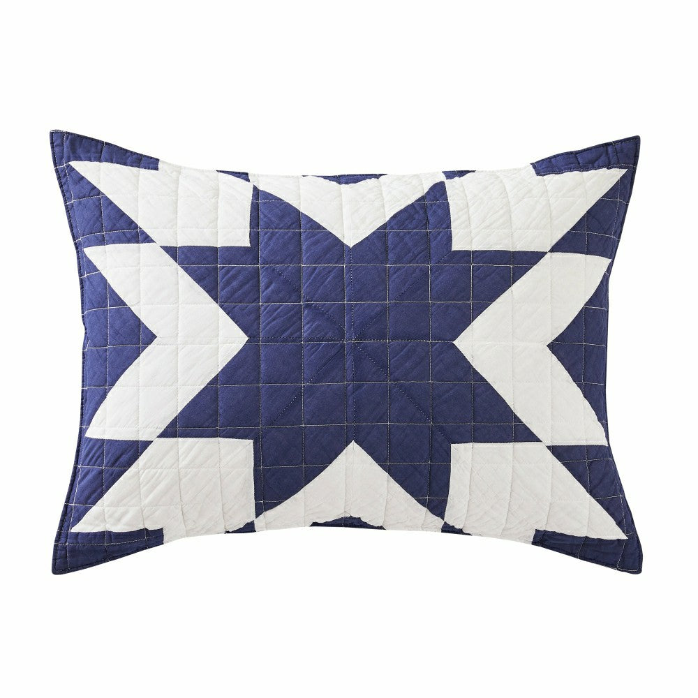 Plow & Hearth Star Patch Patchwork Cotton Quilt Set