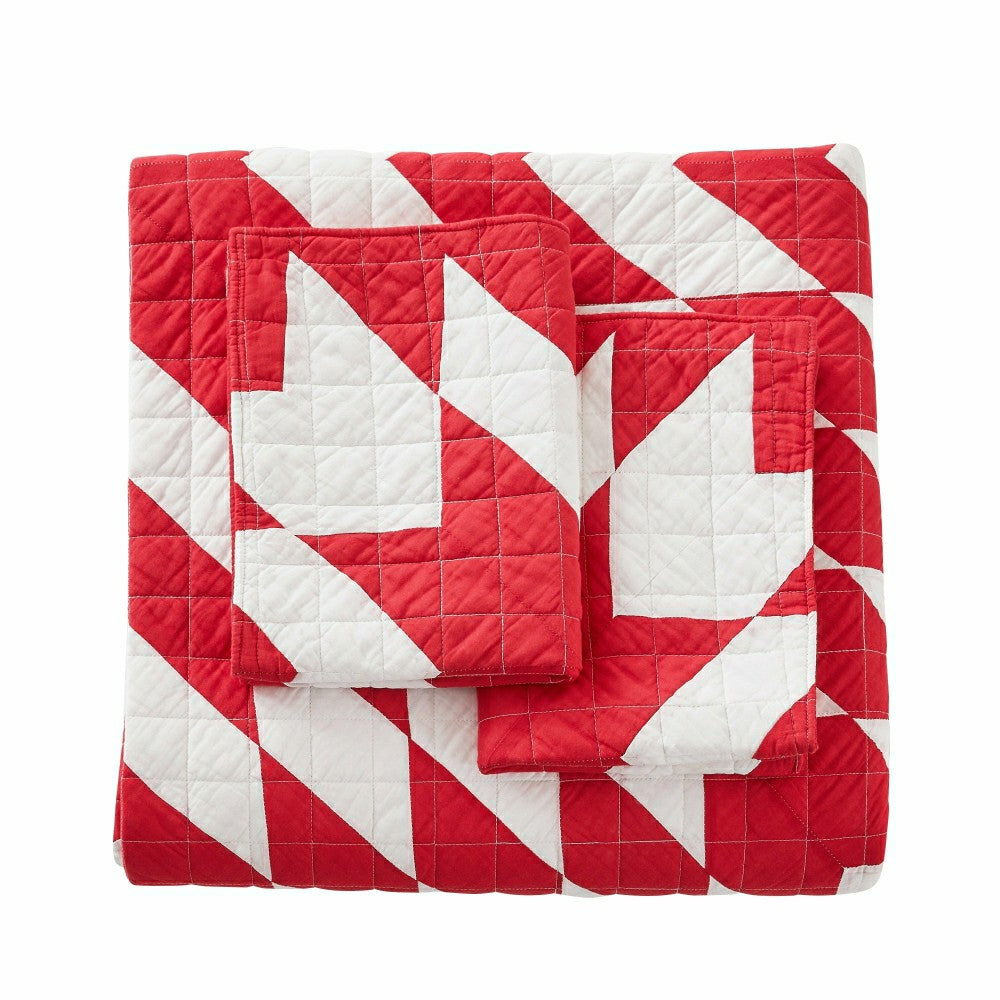 Plow & Hearth Star Patch Patchwork Cotton Quilt Set