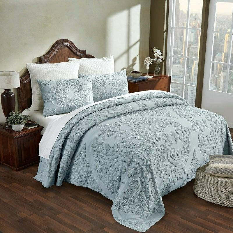 Plow & Hearth Full Size 100-Percent Cotton Chenille 3-Piece Coverlet Bedspread Set i
