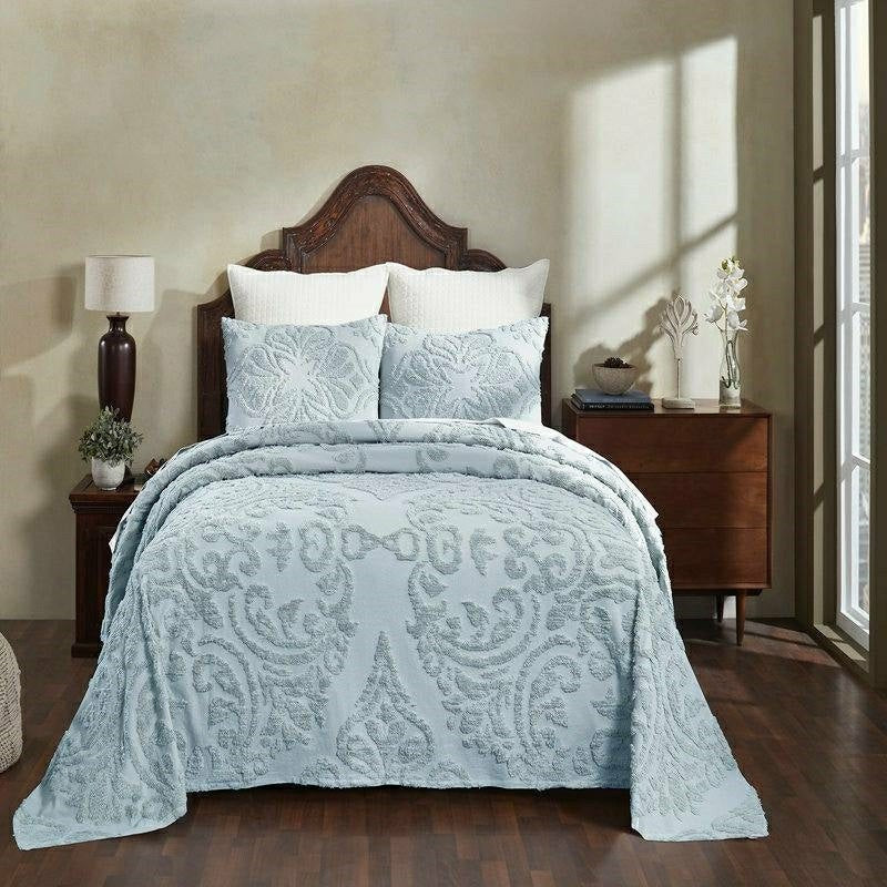 Plow & Hearth Full Size 100-Percent Cotton Chenille 3-Piece Coverlet Bedspread Set i
