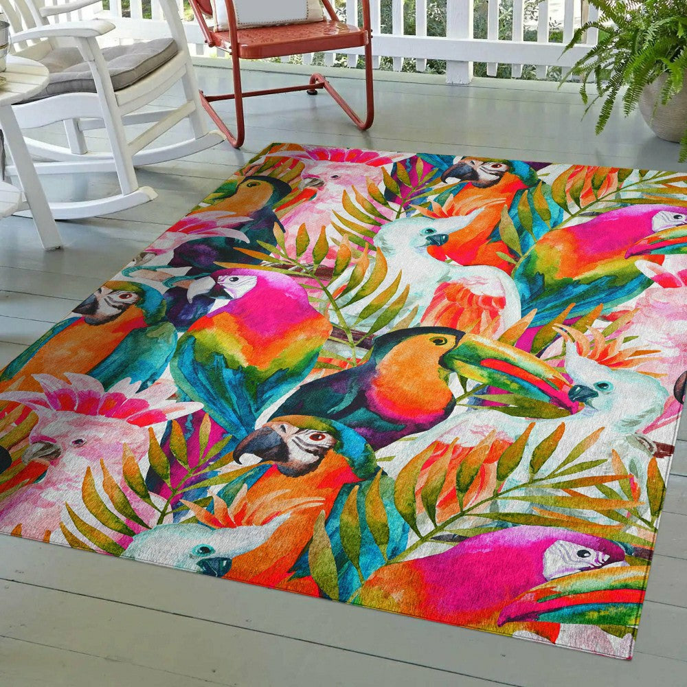 Plow & Hearth Tropics Confetti Polyester Area Rug