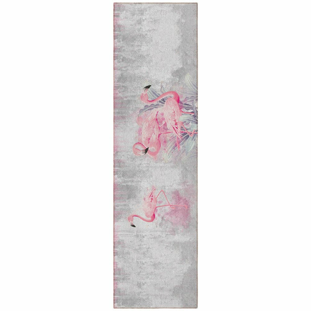 Plow & Hearth Tropical Flamingos Polyester Area Rug