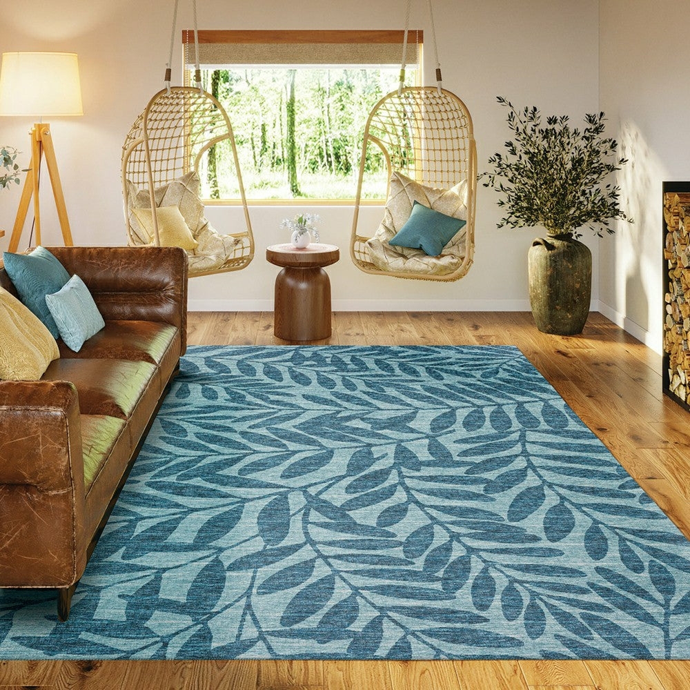 Plow & Hearth Sedona Leaf Patterned Polyester Area Rug