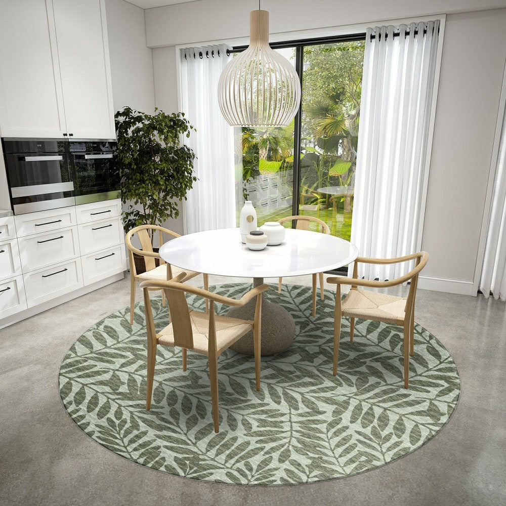 Plow & Hearth Sedona Leaf Patterned Polyester Area Rug
