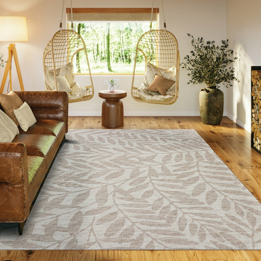 Plow & Hearth Sedona Leaf Patterned Polyester Area Rug