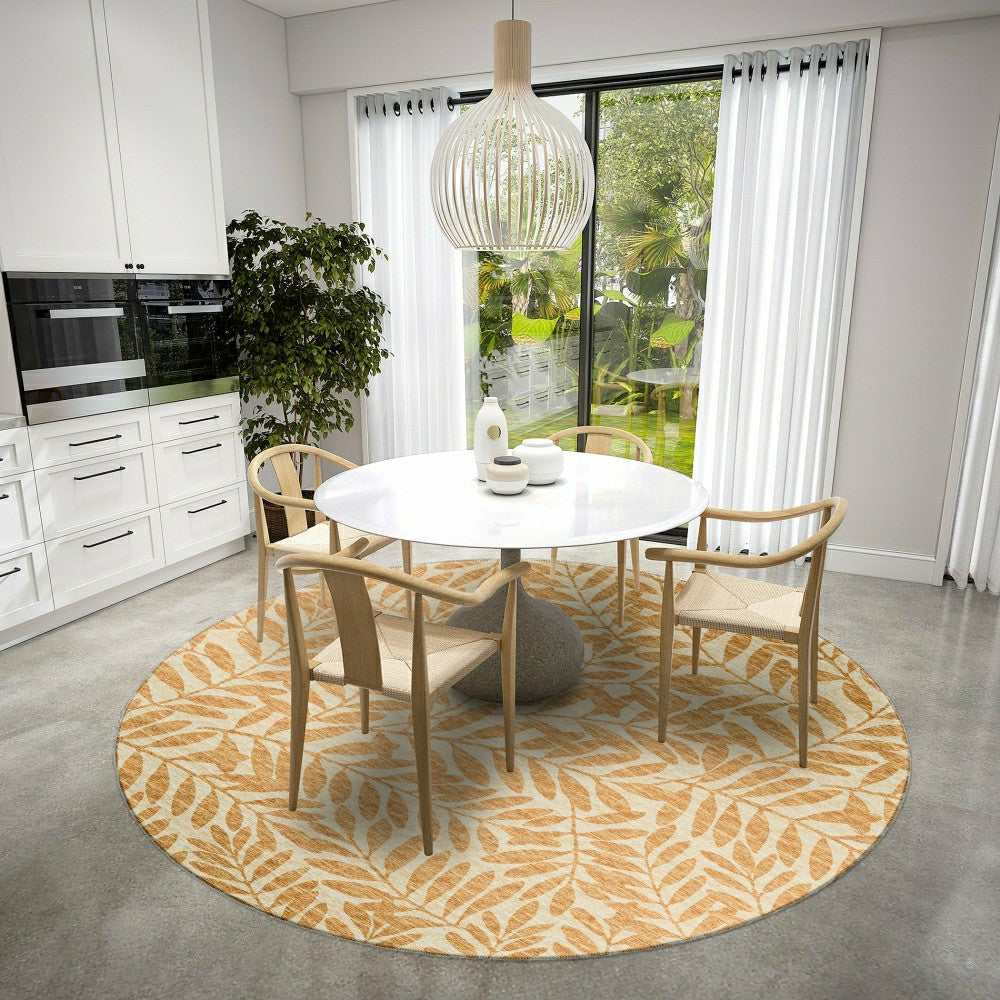 Plow & Hearth Sedona Leaf Patterned Polyester Area Rug
