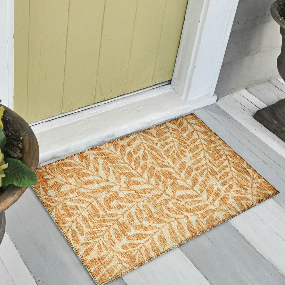 Plow & Hearth Sedona Leaf Patterned Polyester Area Rug