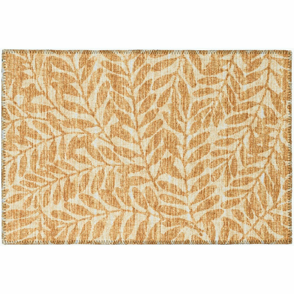 Plow & Hearth Sedona Leaf Patterned Polyester Area Rug