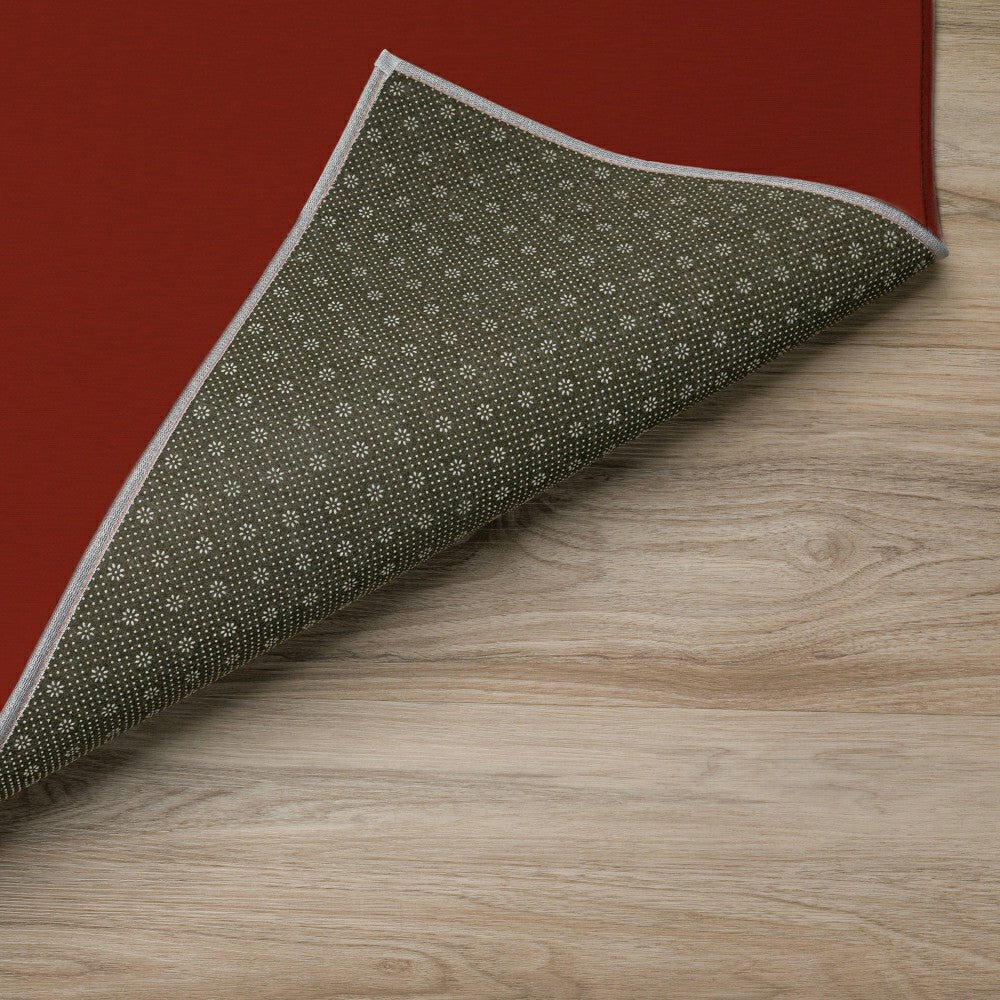 Plow & Hearth Wonderland Merry Christmas Red Polyester Area Rug