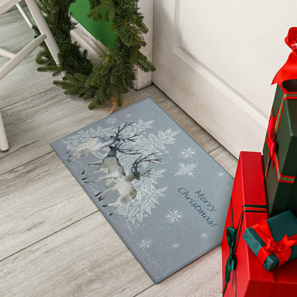 Plow & Hearth Wonderland Grey Polyester Area Rug