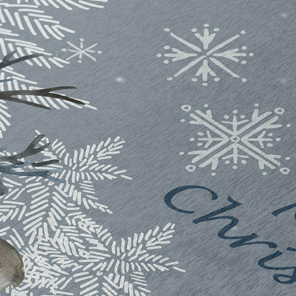Plow & Hearth Wonderland Grey Polyester Area Rug