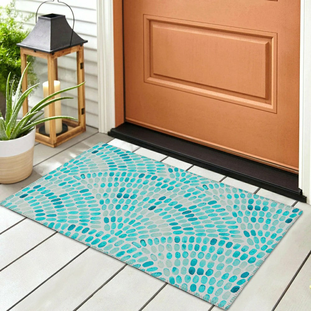 Plow & Hearth Seabreeze Mosaic Polyester Area Rug