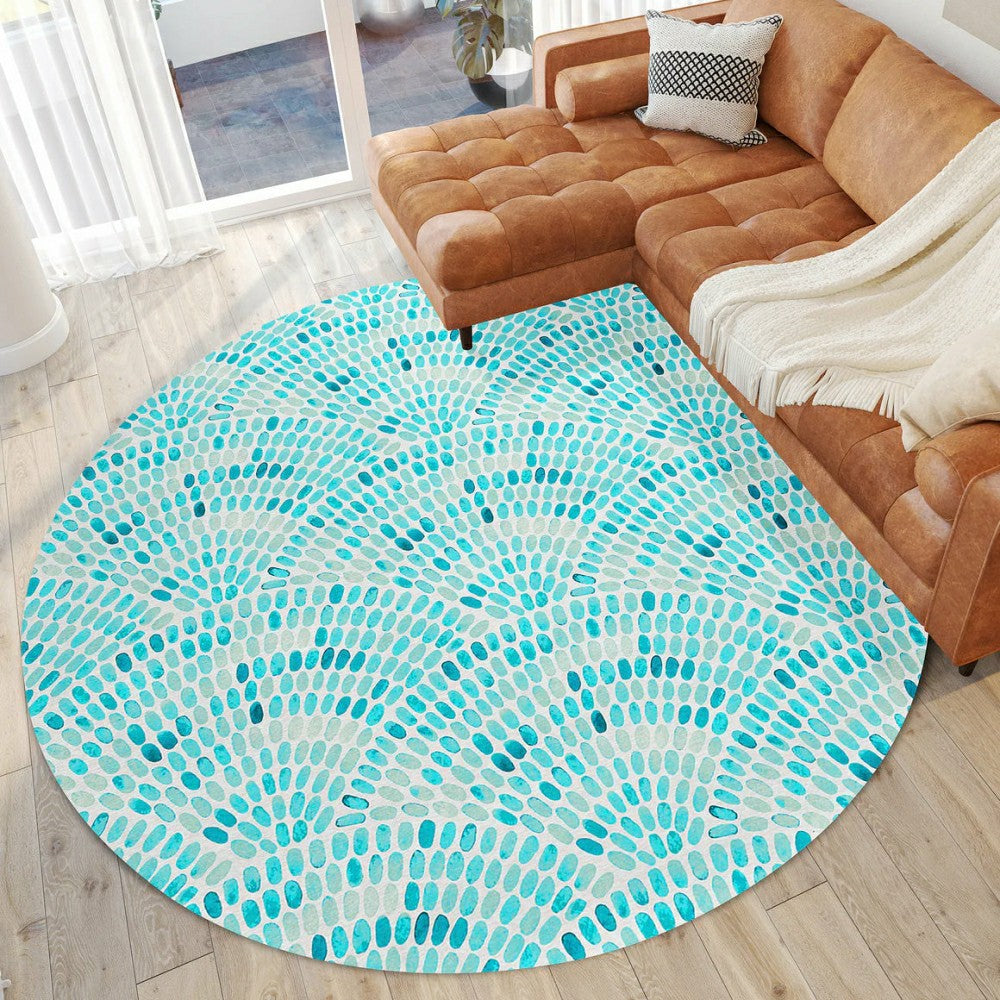 Plow & Hearth Seabreeze Mosaic Polyester Area Rug