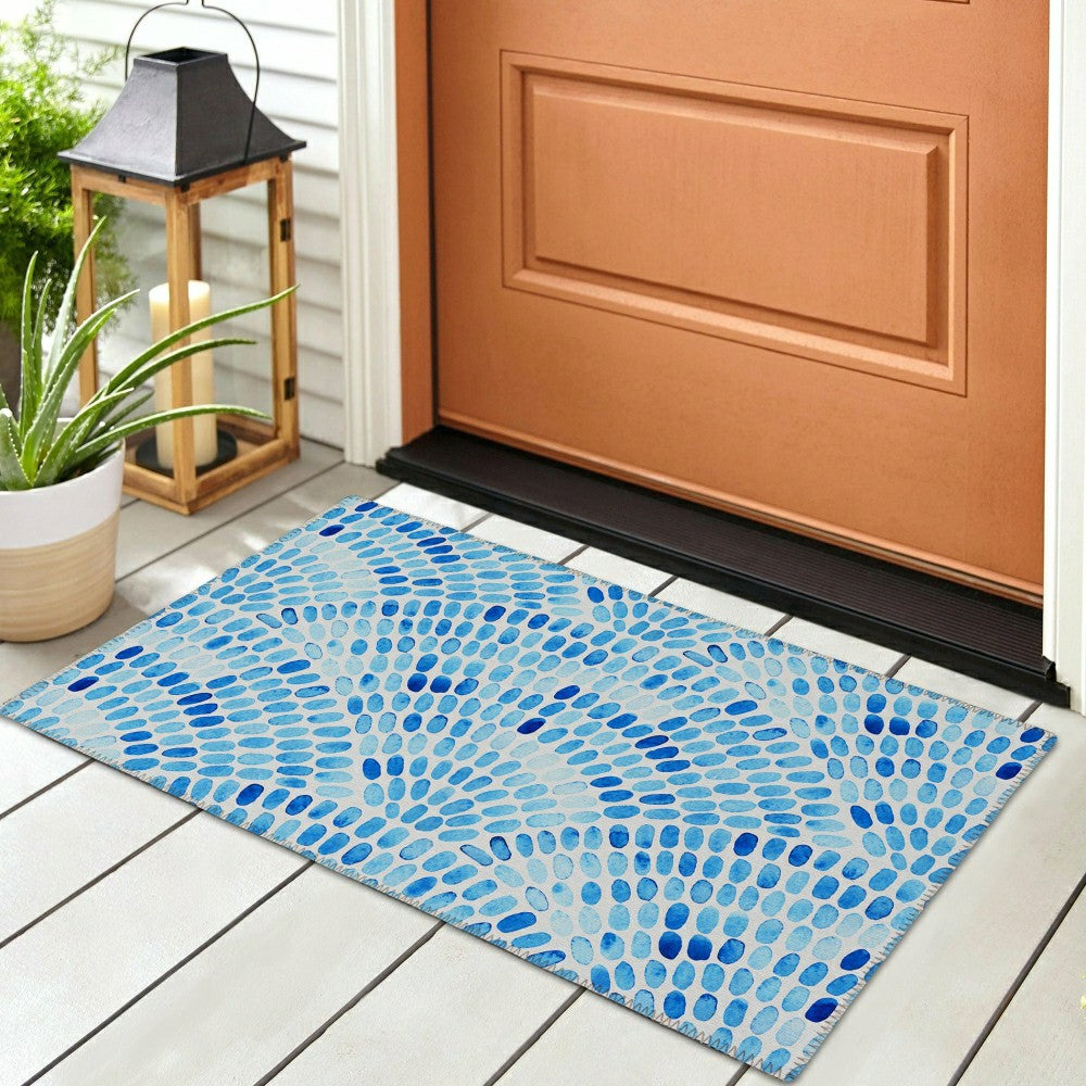 Plow & Hearth Seabreeze Mosaic Polyester Area Rug
