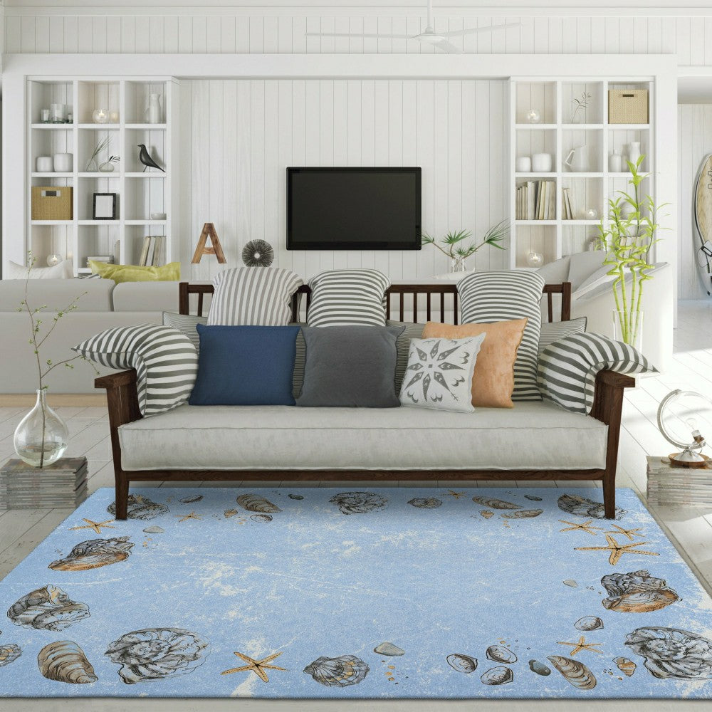 Plow & Hearth Seabreeze Seashell Polyester Area Rug