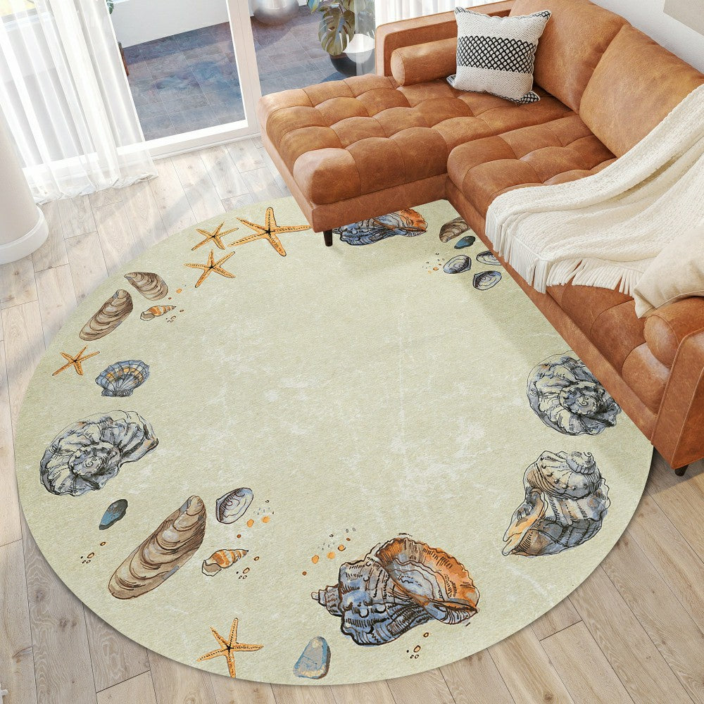 Plow & Hearth Seabreeze Seashell Polyester Area Rug