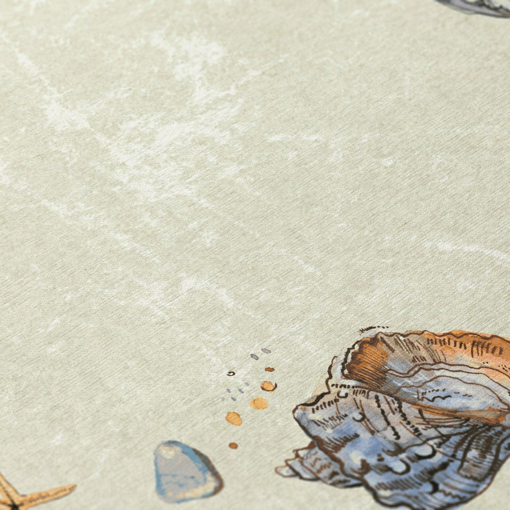 Plow & Hearth Seabreeze Seashell Polyester Area Rug