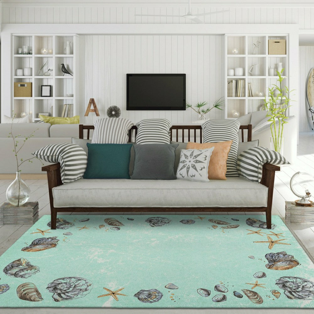 Plow & Hearth Seabreeze Seashell Polyester Area Rug