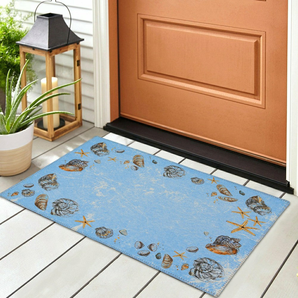 Plow & Hearth Seabreeze Seashell Polyester Area Rug