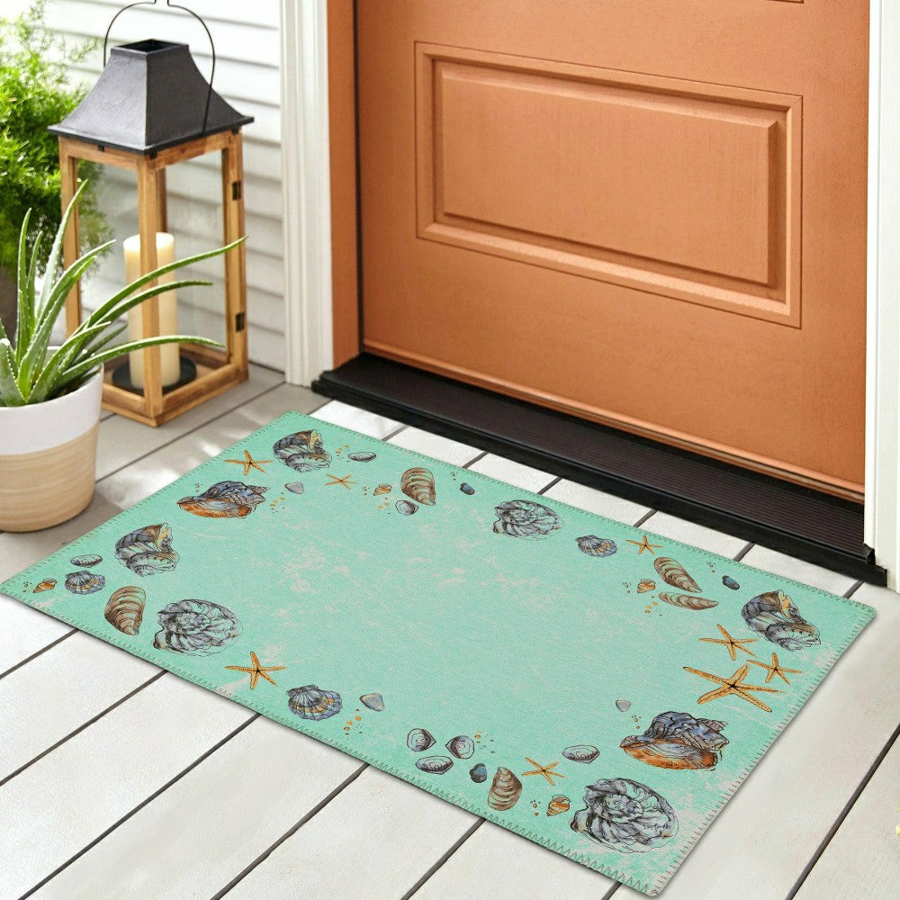 Plow & Hearth Seabreeze Seashell Polyester Area Rug