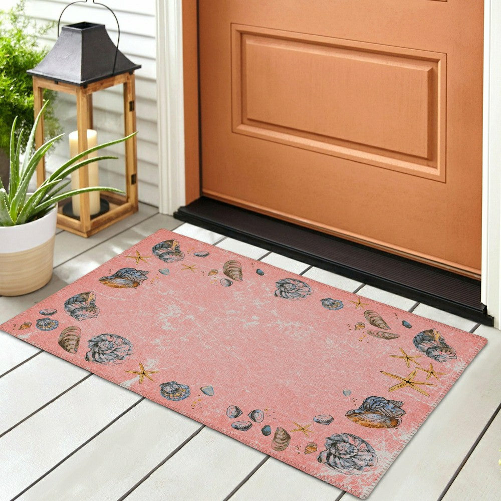 Plow & Hearth Seabreeze Seashell Polyester Area Rug