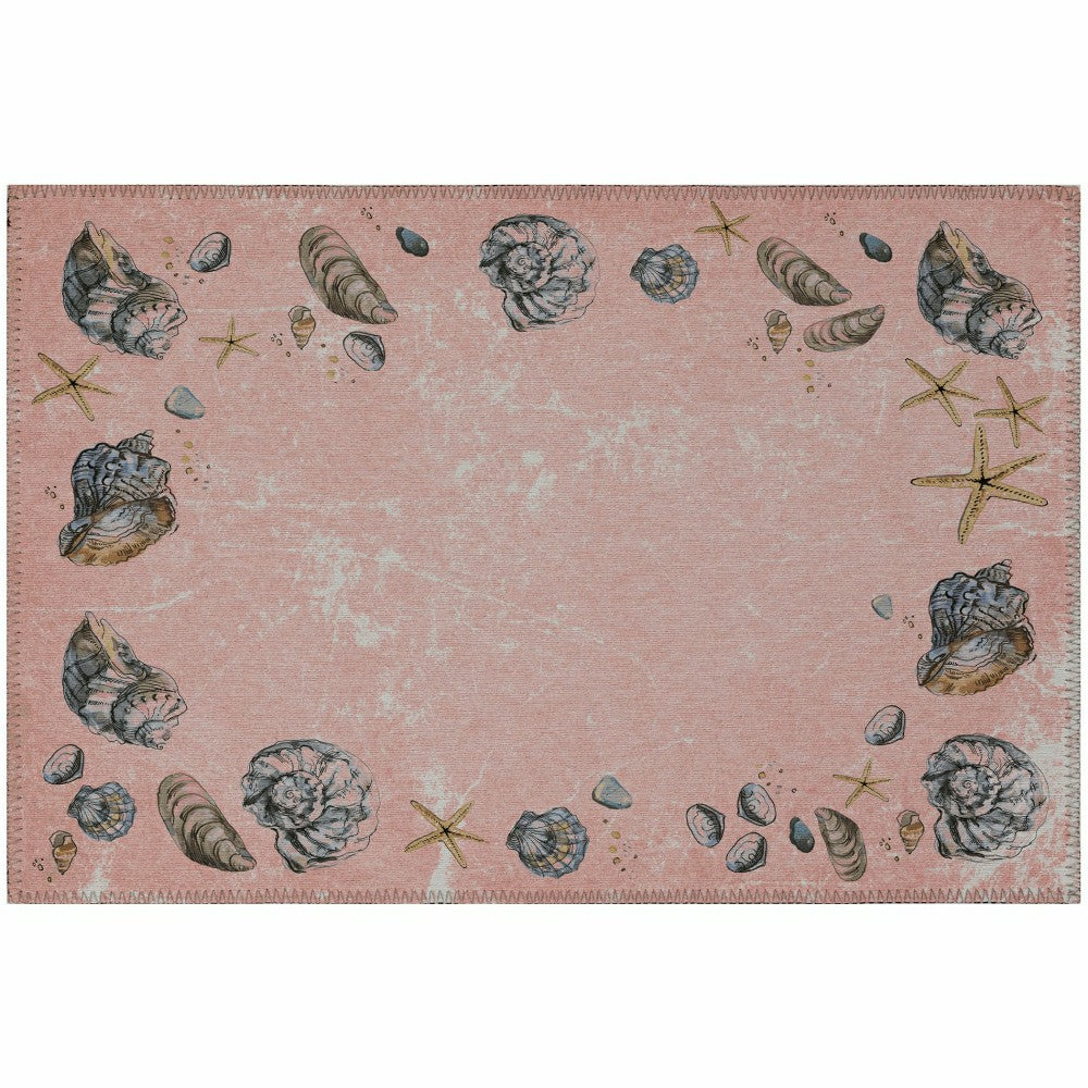 Plow & Hearth Seabreeze Seashell Polyester Area Rug