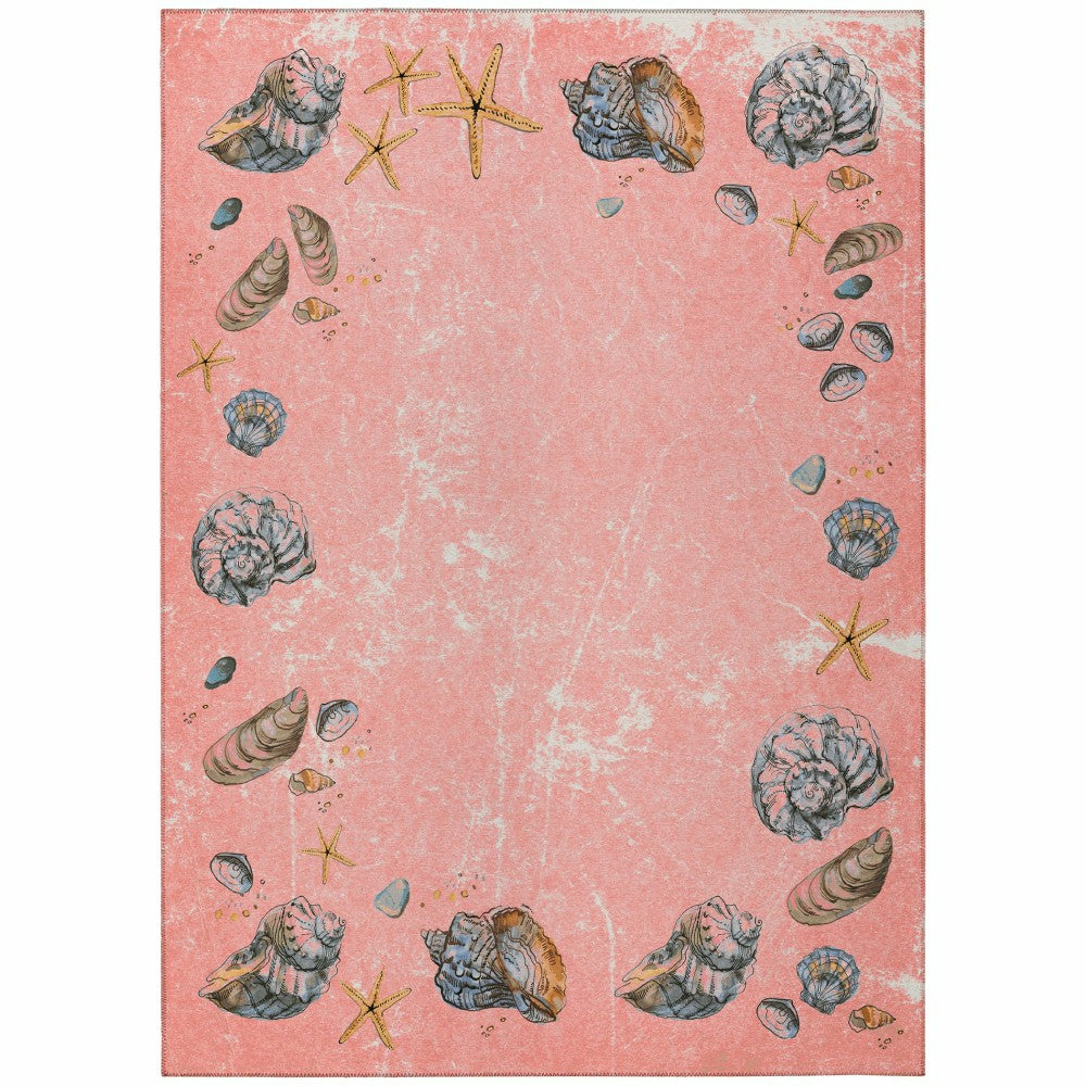 Plow & Hearth Seabreeze Seashell Polyester Area Rug
