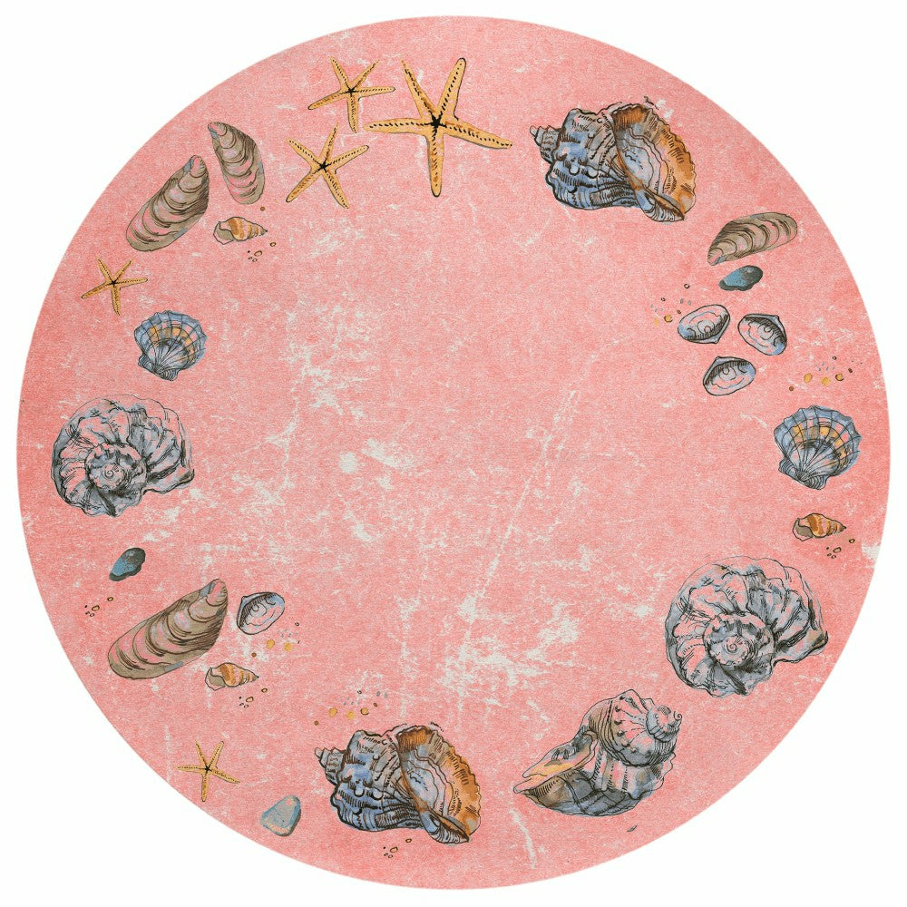 Plow & Hearth Seabreeze Seashell Polyester Area Rug