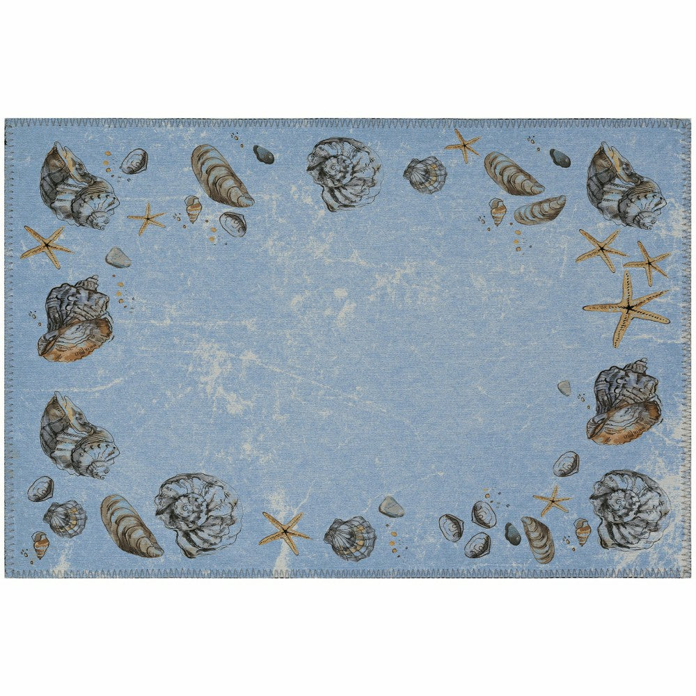 Plow & Hearth Seabreeze Seashell Polyester Area Rug