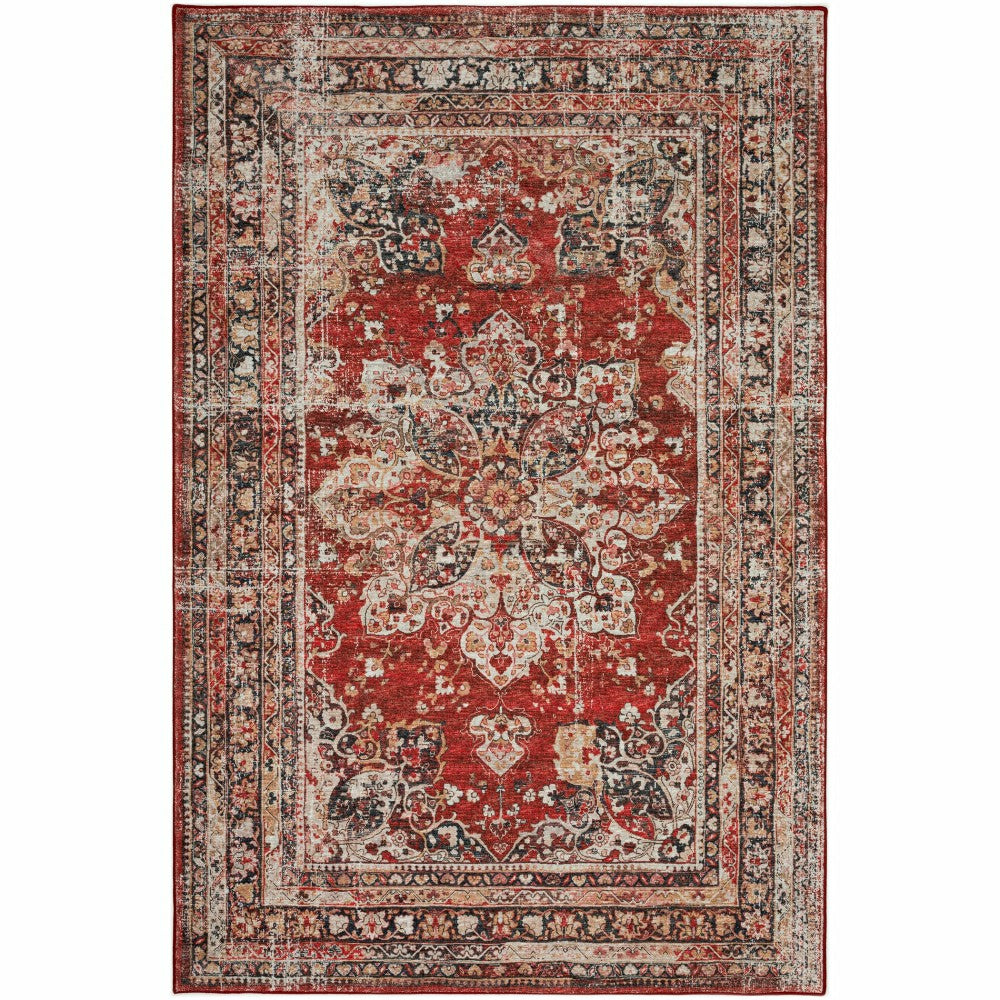 Plow & Hearth Jericho Red Polyester Area Rug
