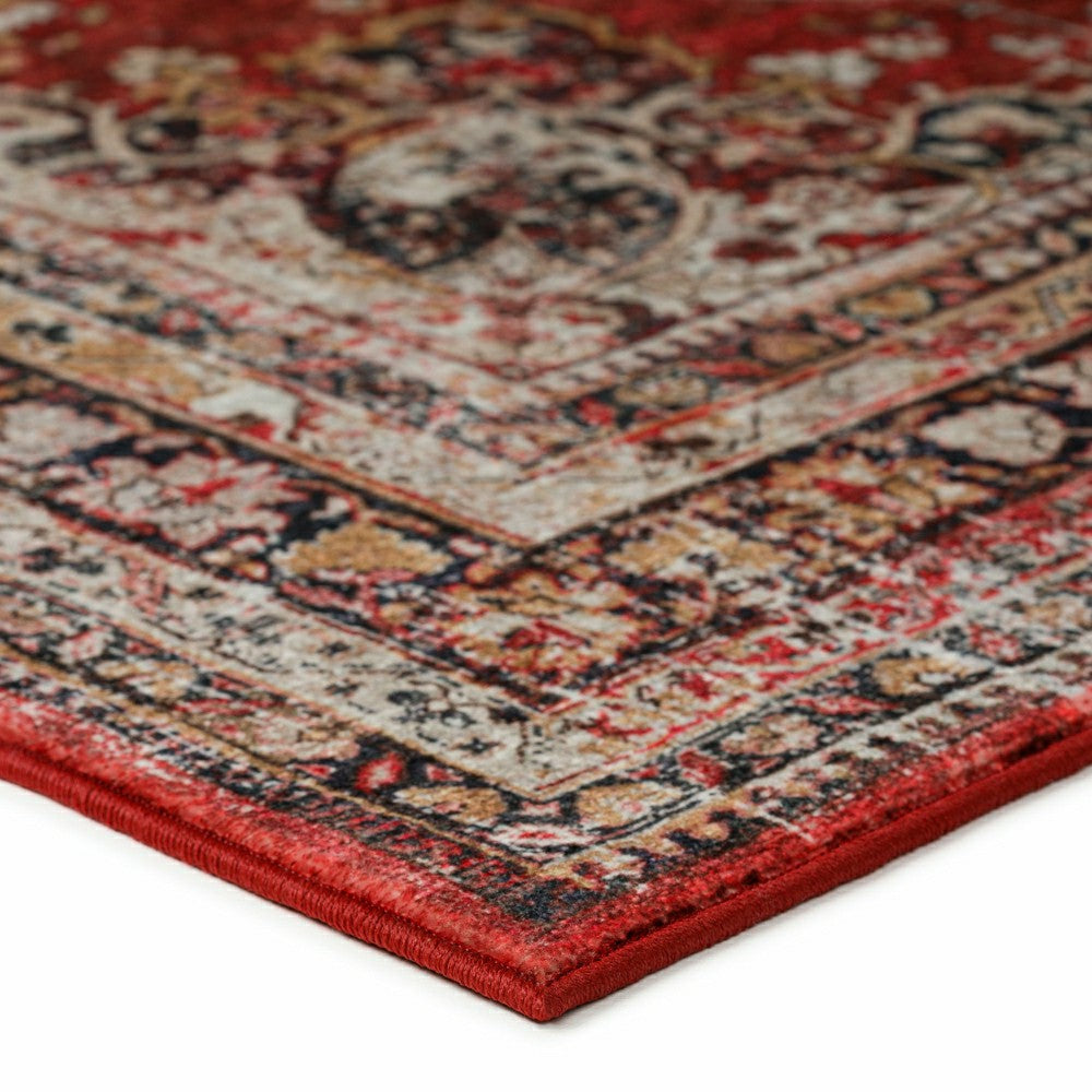 Plow & Hearth Jericho Red Polyester Area Rug