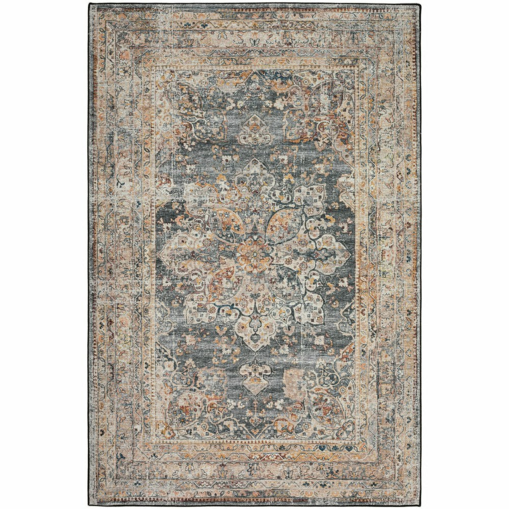 Plow & Hearth Jericho Charcoal Polyester Area Rug