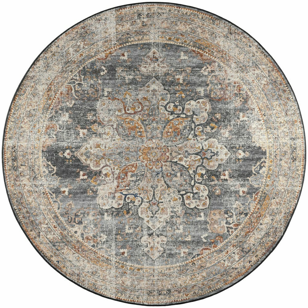 Plow & Hearth Jericho Charcoal Polyester Area Rug