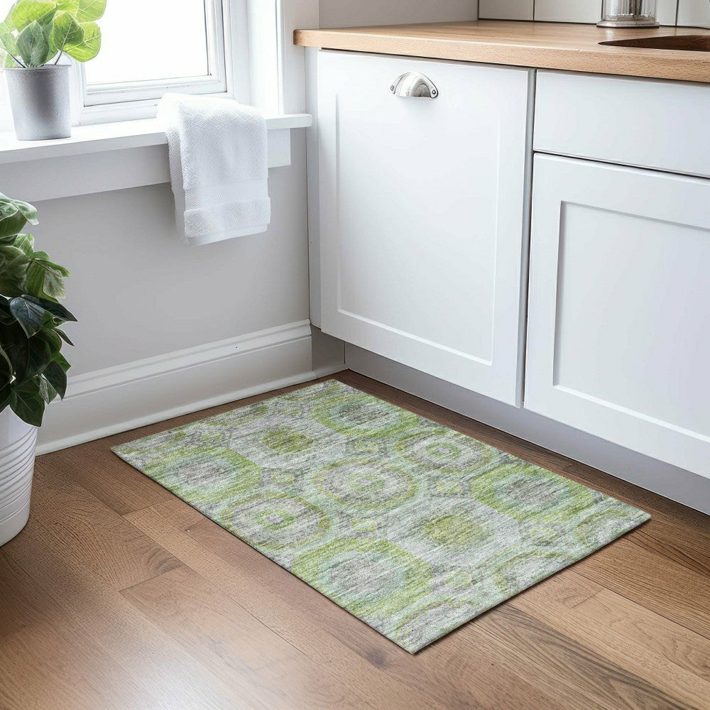 Plow & Hearth Karaj Circles Polyester Area Rug